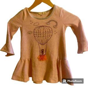 Truly Me by Sara Sara long sleeve graphic dress size 4 light pink